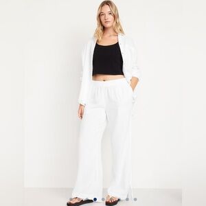 NWT GAP High-Waisted Crinkle Gauze Super Wide-Leg Pants